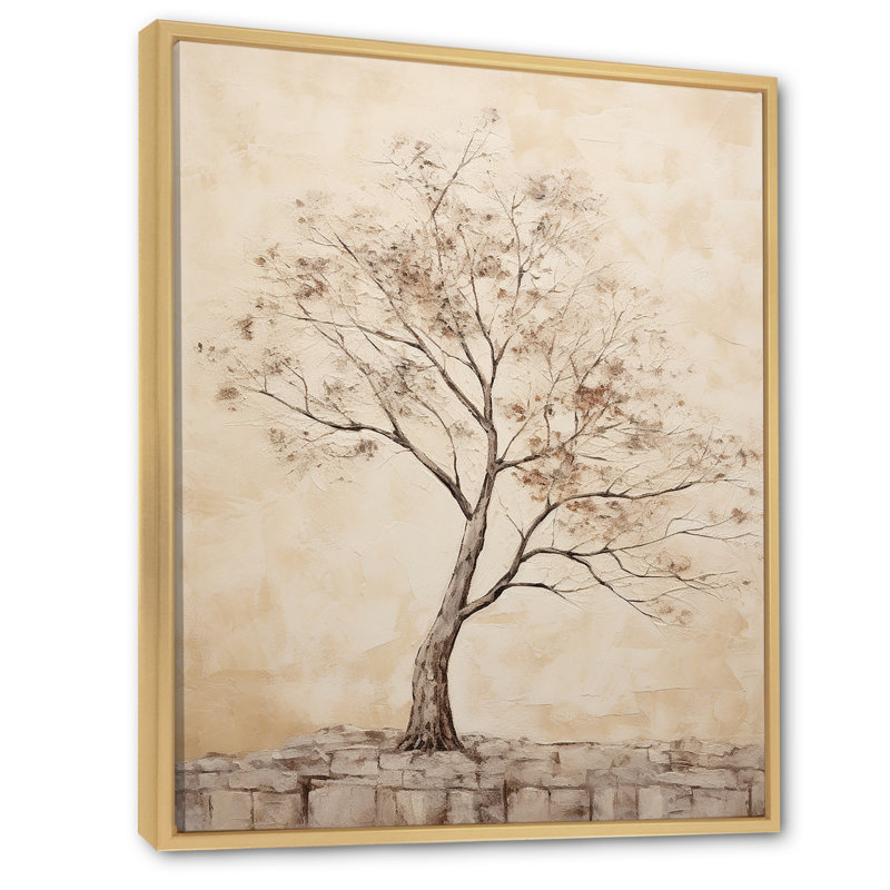 Arbre africain africain, minimalisme II - art mural africain sur toile, Cadre photo noir, H 40 po x l 30 po