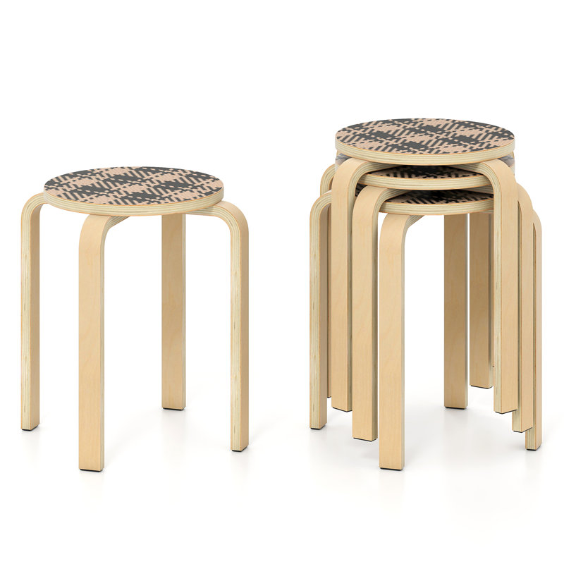 Ensemble de 4 tabourets empilables 18 po, Platine