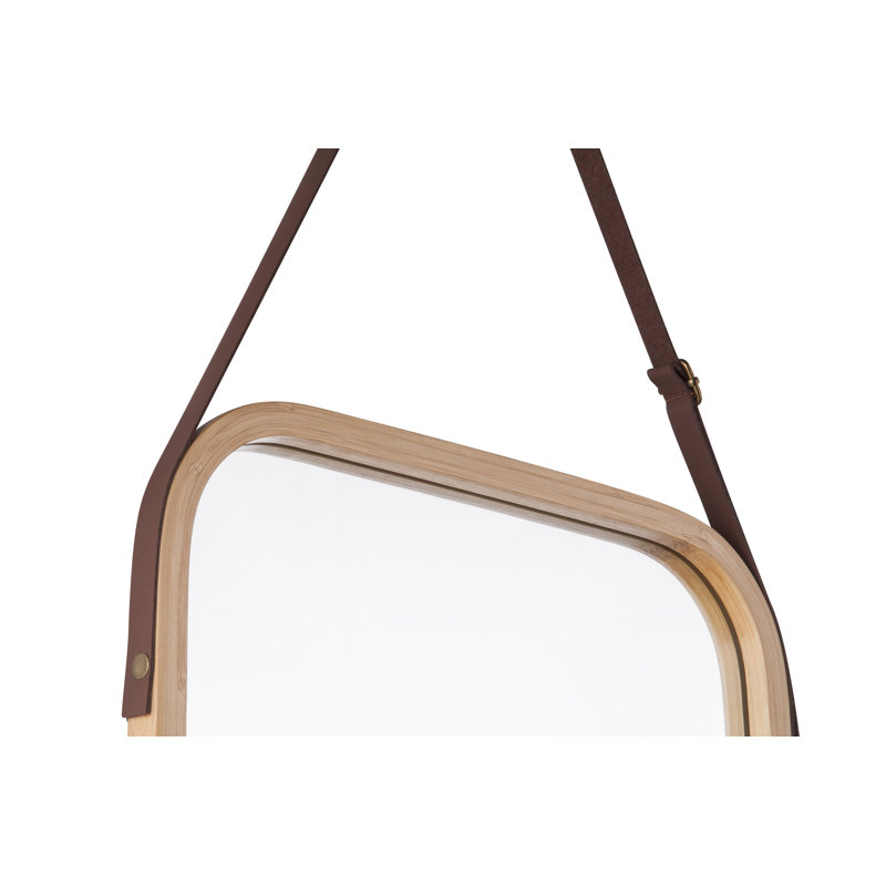 Wood Flat Wall Mirror, Natural