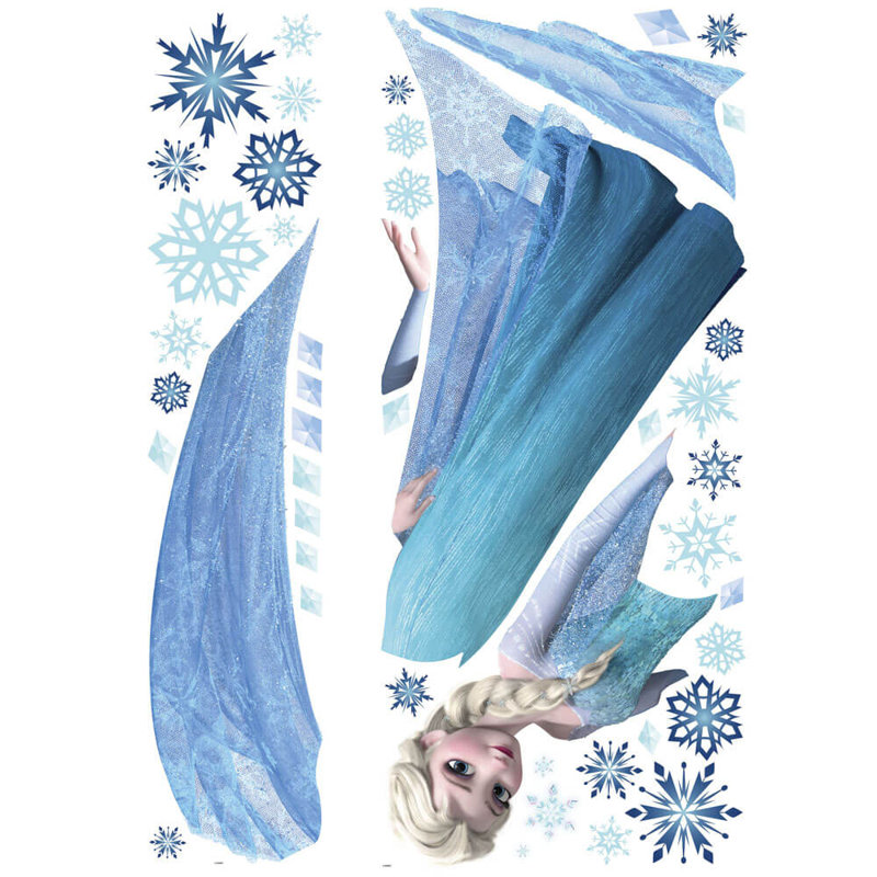 Frozen Elsa Giant Peel and Stick Wall Decal with Glitter