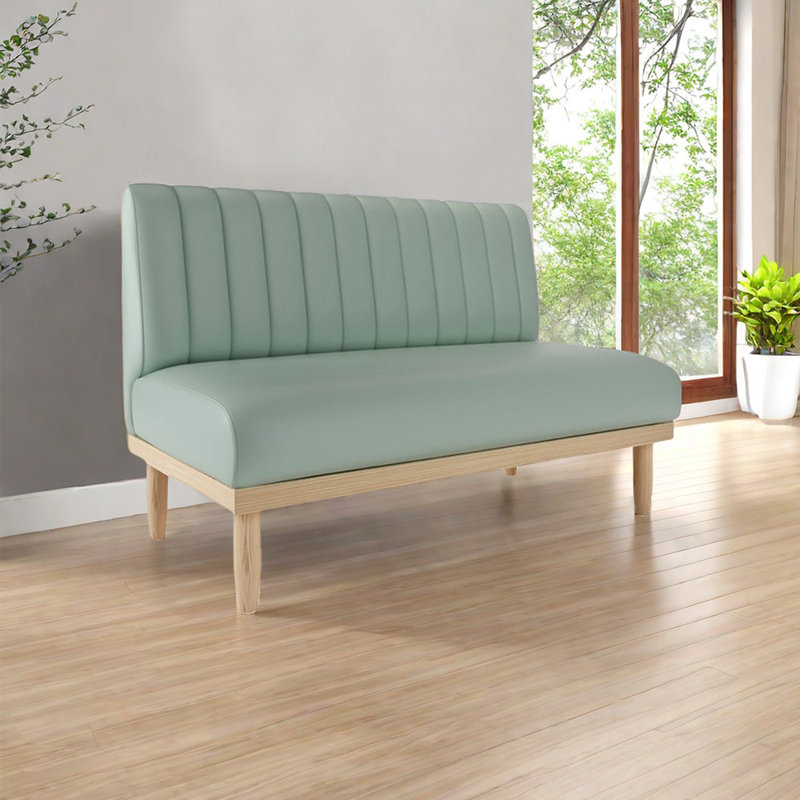 Banc rembourré en similicuir Modern Simple Cafe, Vert clair