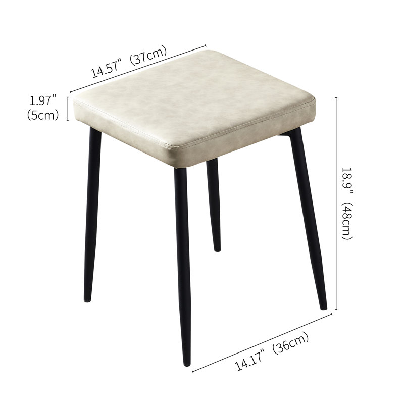 Raquelina 19'' H Faux Leather Upholstered Metal Side Chair, Off White