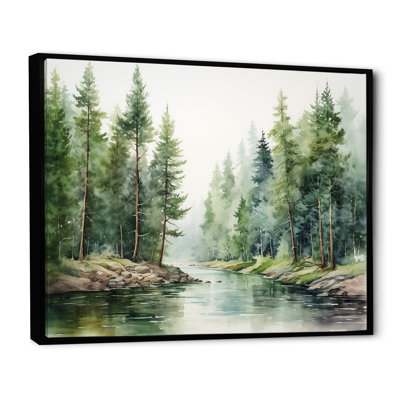 Rivière, forêt, trésor caché, paysage I
