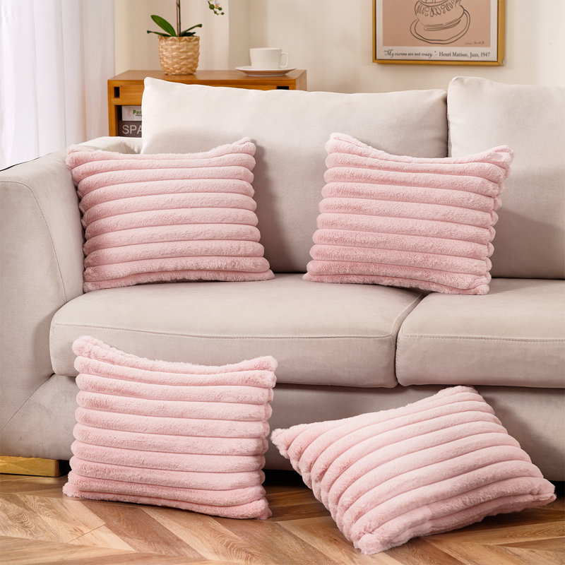 Coussin , Housse de coussin seulement - sans coussin, Rose clair
