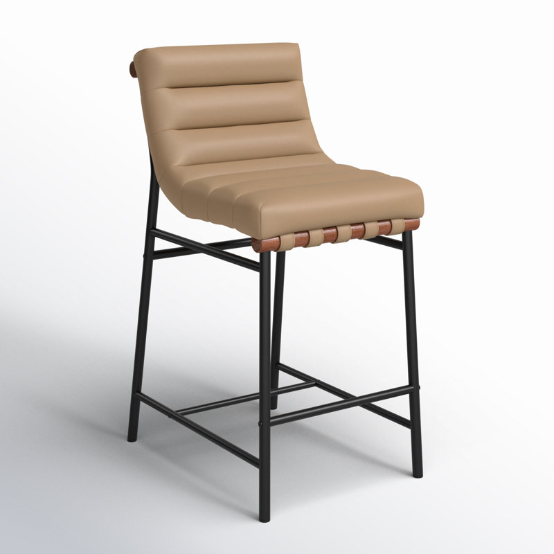 Vincentas Upholstered Counter Stool with Metal Frame