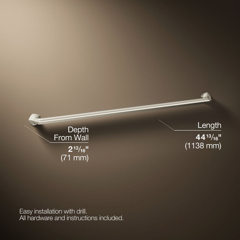 Barre d'appui occasion, 42", Nickel poli