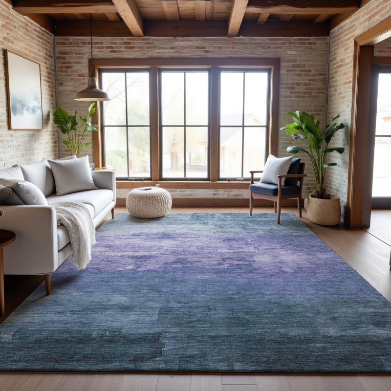 Premium Machine Washable Elize AMF1465 Stripes Rug, Rectangle 10' x 14'