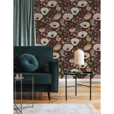 Papier peint Mindra Maroon Floral Trail