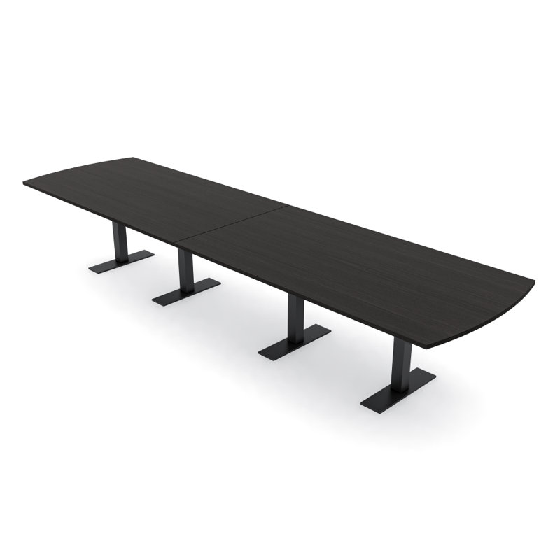 Table de conférence Pavert Arc, Noir mat, Cyprès noir, H 30 po x l 192 po x P 48 po