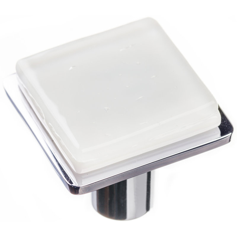 Geometric 1.25" Length Square Knob, Polished Chrome