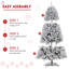 Arbre de Noël illuminé enneigé 6 pi, arbre de Noël artificiel, 6 pointes, 250 lumières blanches, support en métal et branches articulées 6 pi