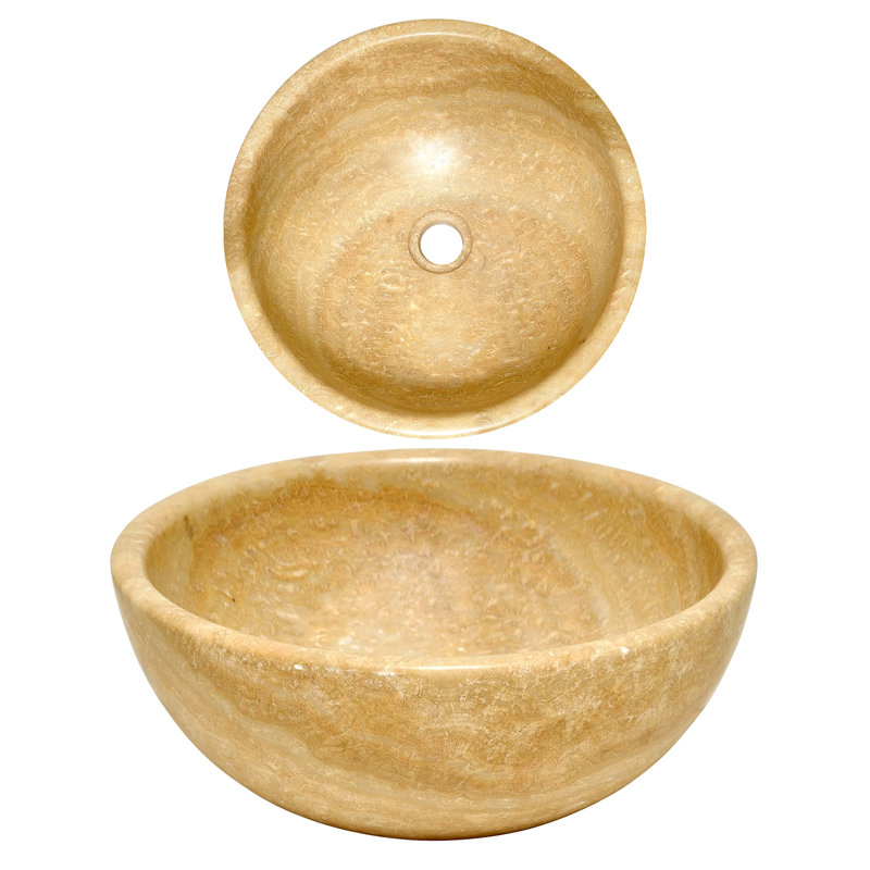 Lavabo de salle de bain vasque circulaire en pierre naturelle