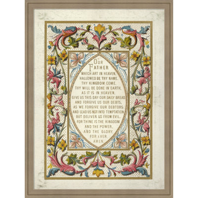 The Lords Prayer by English School Framed Mounted Canvas Wall Art Print