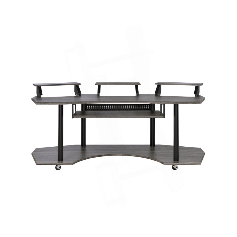 Bureau de studio de musique polyvalent pour une production et une organisation professionnelles, Chêne foncé / noir