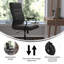 Fauteuil de bureau pivotant à haut dossier avec structure, accoudoirs et roulettes transparentes-2022692734-2022692735