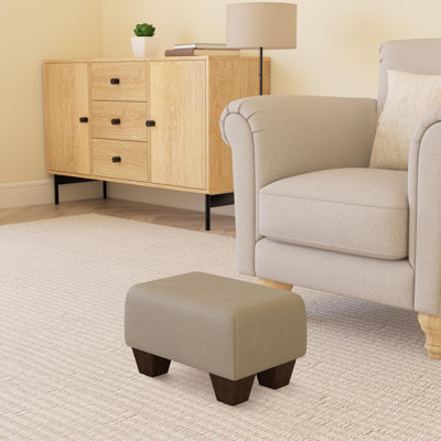 Beong Faux Leather - Mahogany Wood Chunky Legs