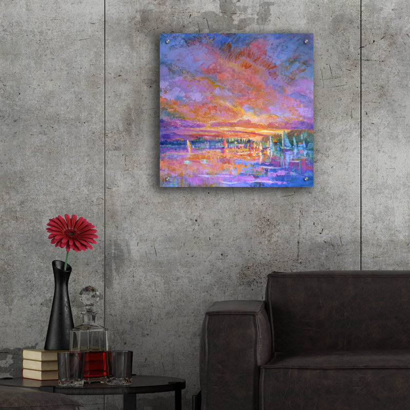 Art mural en verre épique «Suncatcher» par Dorothy Fagan, 24 po x 24 po, H 24 po x l 24 po