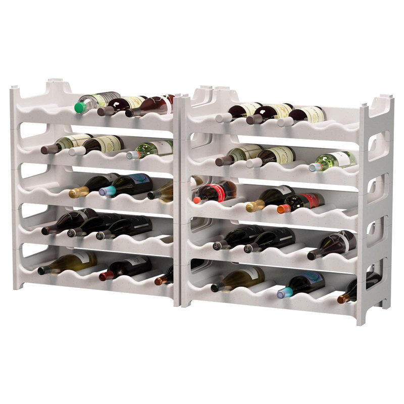 Denissa 60 Bottle Floor Wine Bottle Rack, Granite Grey
