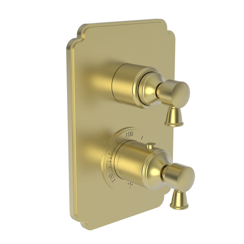 Metropole 1/2" Square Thermostatic Trim Plate With Handle, Satin Brass (PVD)