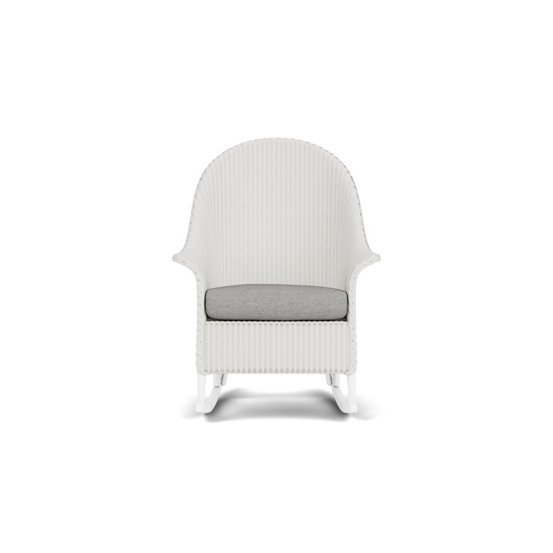 Loom Outdoor Rocker Chair, Demo Stone, Matte White
