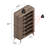 Aurel  Mid-Century 18-Pair Shoe Cabinet with Fluted Sliding Doors-662846677