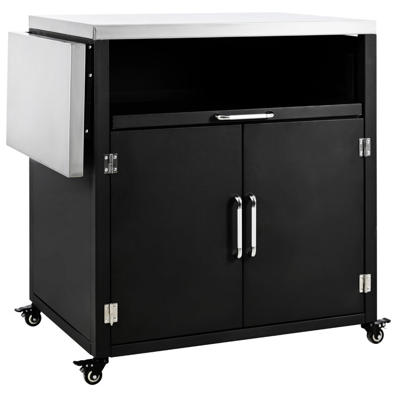 Armoire d'extérieur polyvalente avec surfaces de travail pliables et extensibles