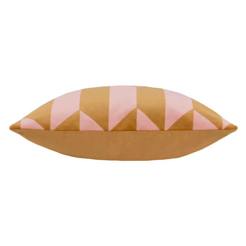 Kalho Geometric Square Throw Pillow Cover, Pink/Ochre