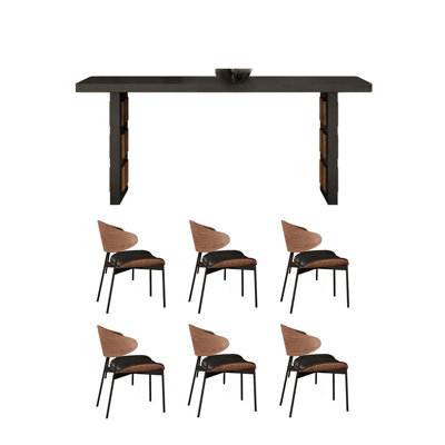 American home ash rectangular dining table set