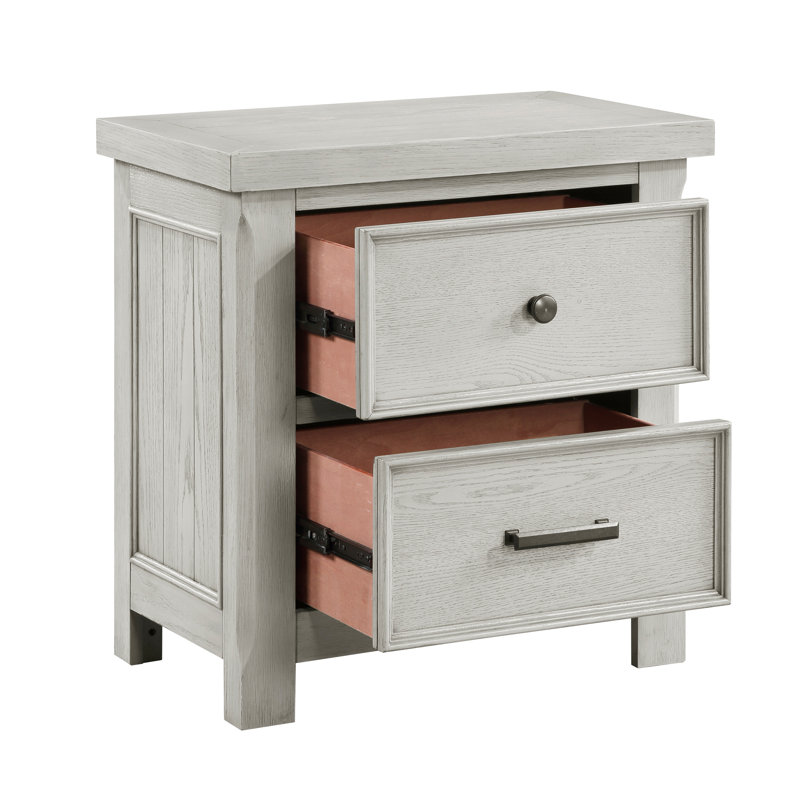 Table de chevet classique avec 2 tiroirs et meubles de chambre à coucher en bois