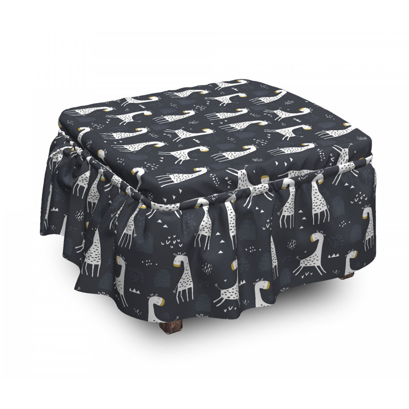 Housse pour repose-pieds dessiné giraffe