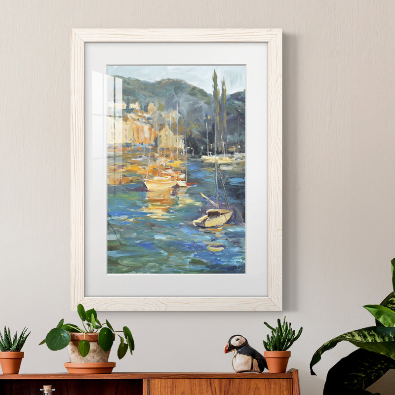 Harbor Side I Premium encadré mat - prêt à être accroché, H 37,5 po x l 27,5 po x P 1 po, Cadre blanc