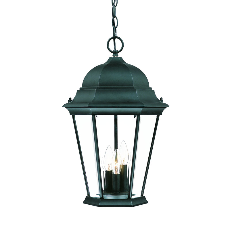 Luminaire suspendu en forme de dôme en verre noir mat à trois lumières