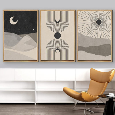 «Mid Century Modern Boho», ensemble de 3 impressions sur toile