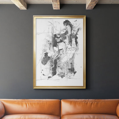 Graphite abstrait I, reproduction encadrée de qualité supérieure - prête à être accrochée