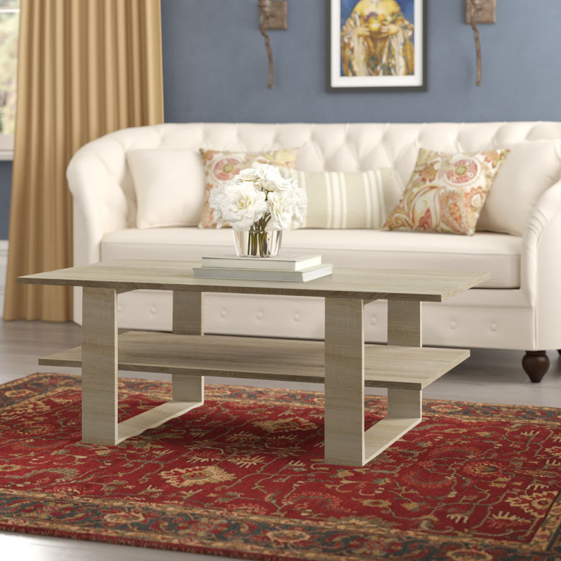 Albee Trestle Coffee Table with Storage, Sonoma, Sonoma