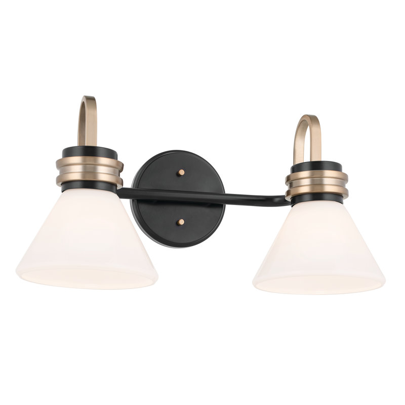 Éclairage pour meuble-lavabo à 2 lumières à intensité variable Hoxie, Noir