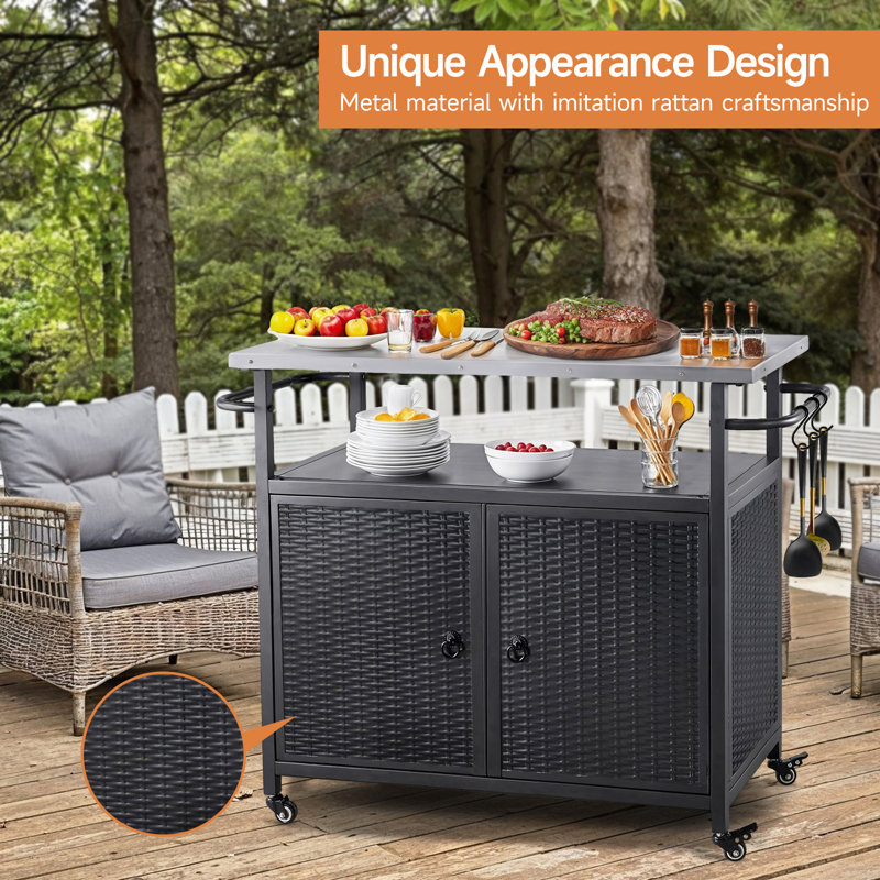 Aichatou Metal Bar Cart