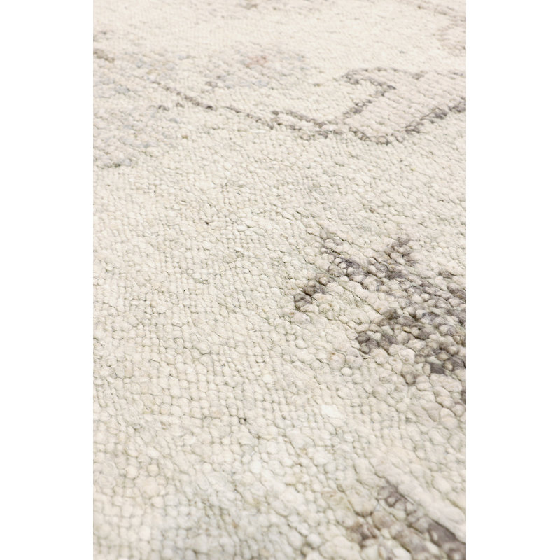 Oushak Hand Knotted Wool Area Rug in Beige/Gray/Ivory