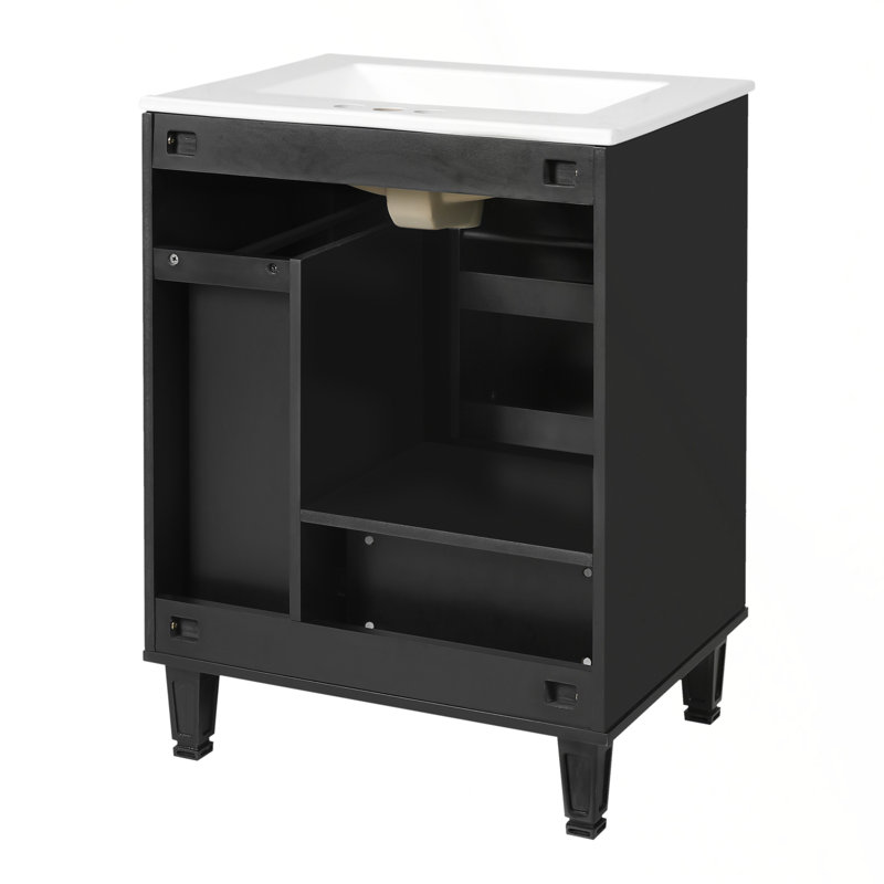 Meuble-lavabo de salle de bain avec lavabo et beaucoup de rangement, combinant style et fonctionnalité pour votre salle de bain.