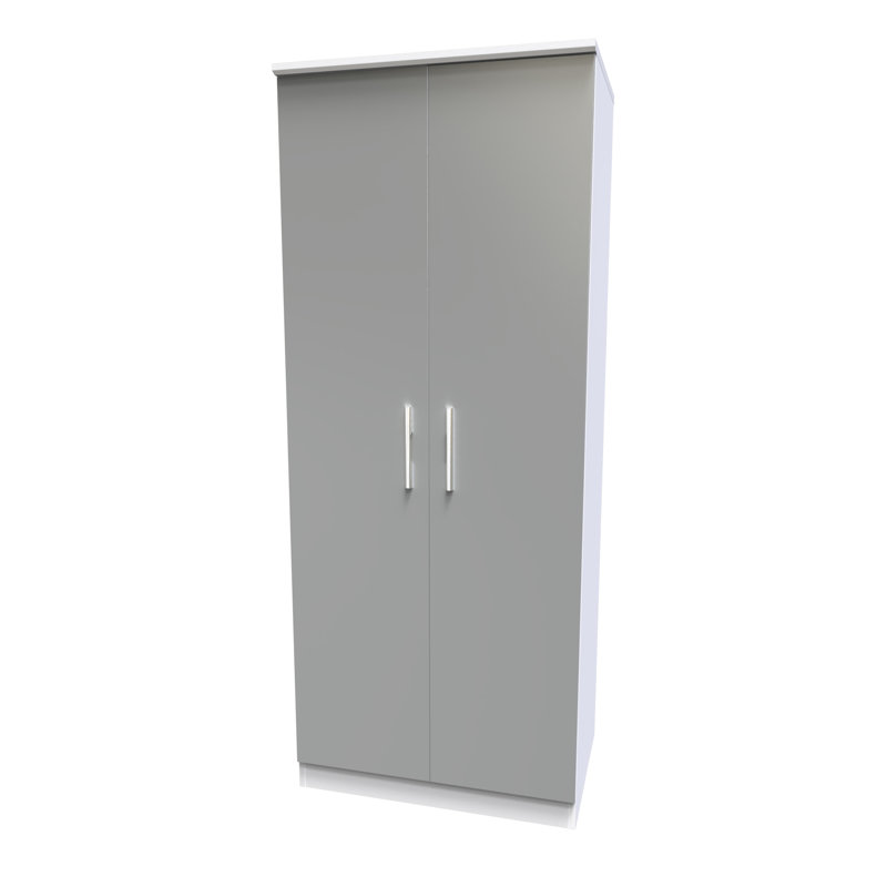 Bhaga Manufactured Wood Wardrobe, Dusk Grey/White
