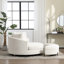 Fauteuil demi-tonneau rembourré avec repose-pieds-100891573