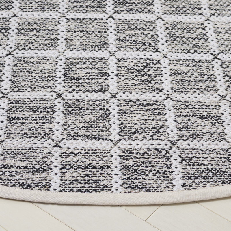 Tapis noir / ivoire Nabi 977, Rond 6 pi