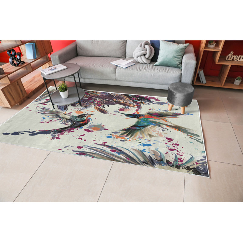 Tapis aubergine pâle / beige, Rectangle 5 pi 2 po x 7 pi 6 po