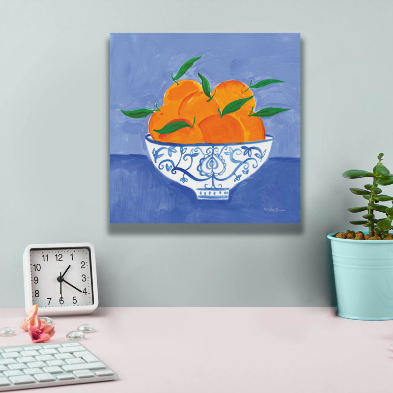 Toile épique «Orange nature morte» par Farida Zaman, 12 po x 12 po, H 12 po x l 12 po