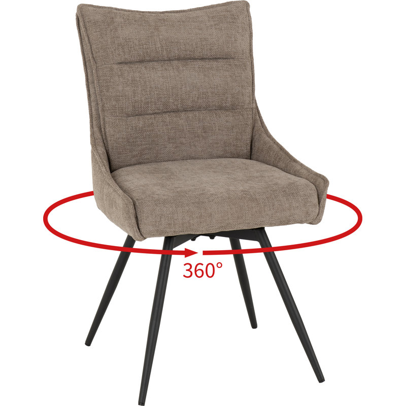 Wahpeton Set Of Two Swivel Dining Chairs, Fawn