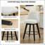 Chaises de comptoir pivotantes, tissu de lin moderne avec dossier capitonné, tabourets de bar élégants, ensemble de 2 pour bar, îlot de cuisine, salle à manger, blanc-39322802