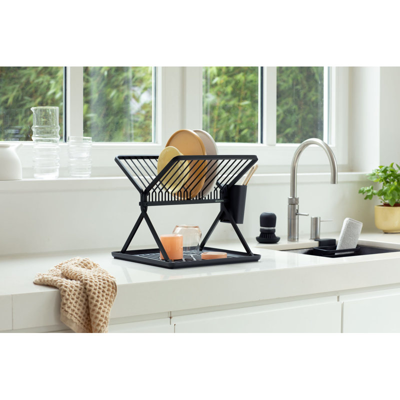 Brabantia Sinkside Small Foldable Dish Drying Rack, Dark Grey
