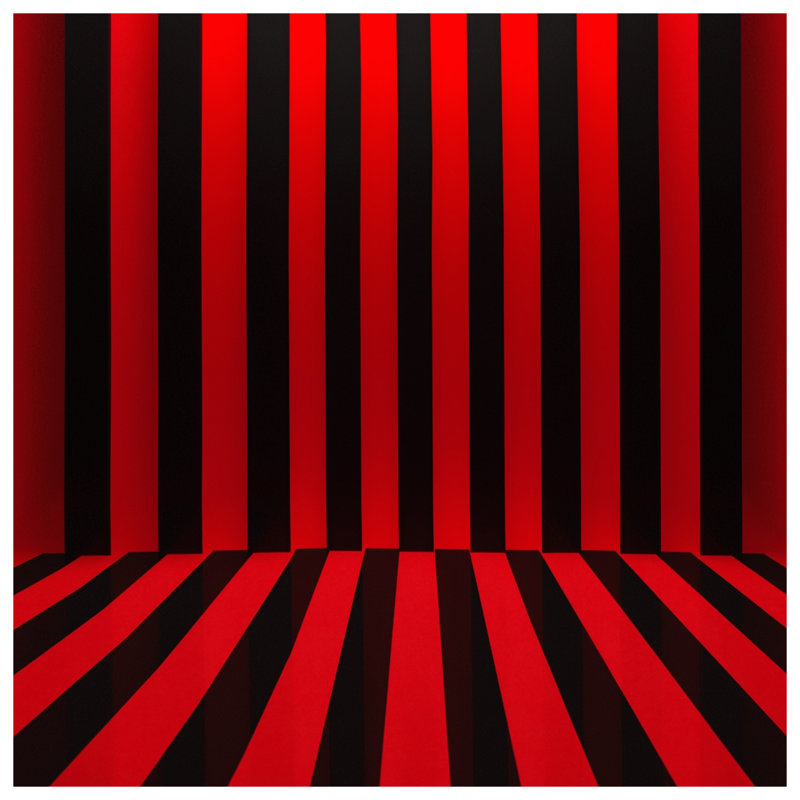 Housses de couette à rayures rouges et noires, Grand lit