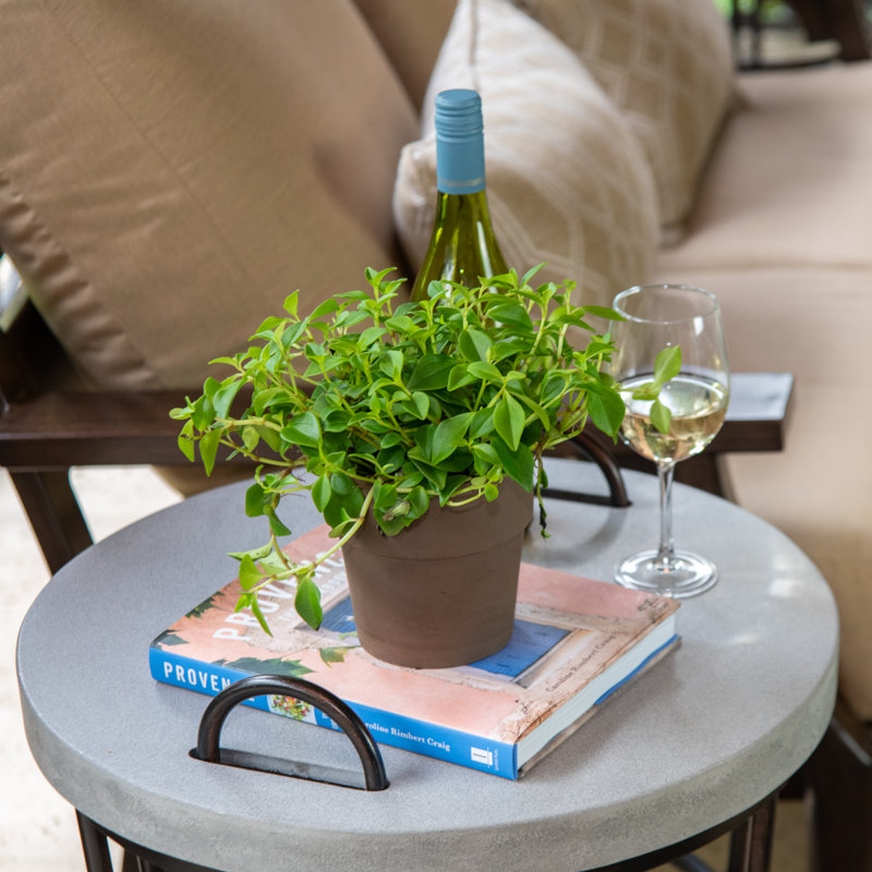 West Haven - Aluminum Side Table w/ Removable Polished Concrete Top