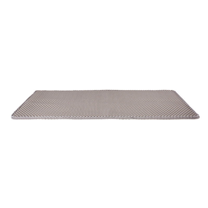 Tapis pour litière pour chat 30 po x 24 po, conception alvéolaire, antidérapant, confortable pour les chats, pieds gris doux,